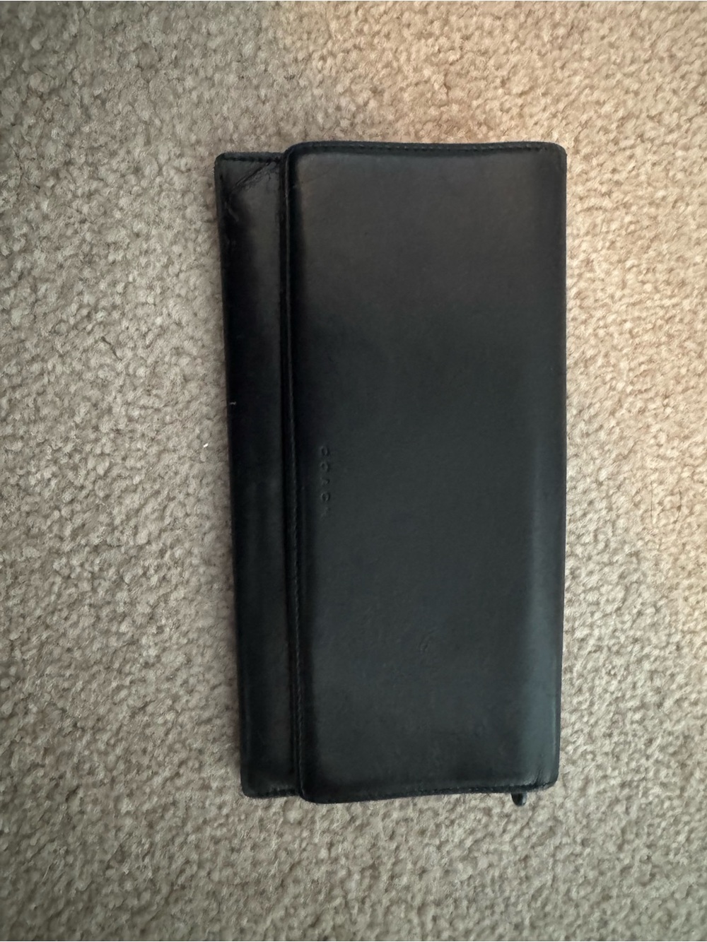 Coach Black Leather Long Wallet